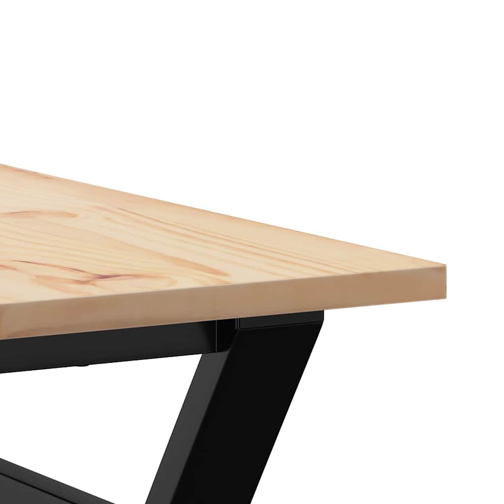 Couchtisch Y-Gestell 90x90x45cm Massivholz Kiefer und Stahl