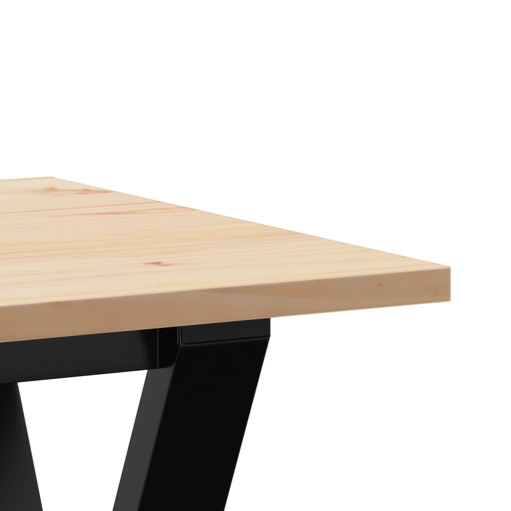 Couchtisch Y-Gestell 100x50x45 cm Massivholz Kiefer & Stahl