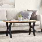 Couchtisch Y-Gestell 100x50x45 cm Massivholz Kiefer & Stahl