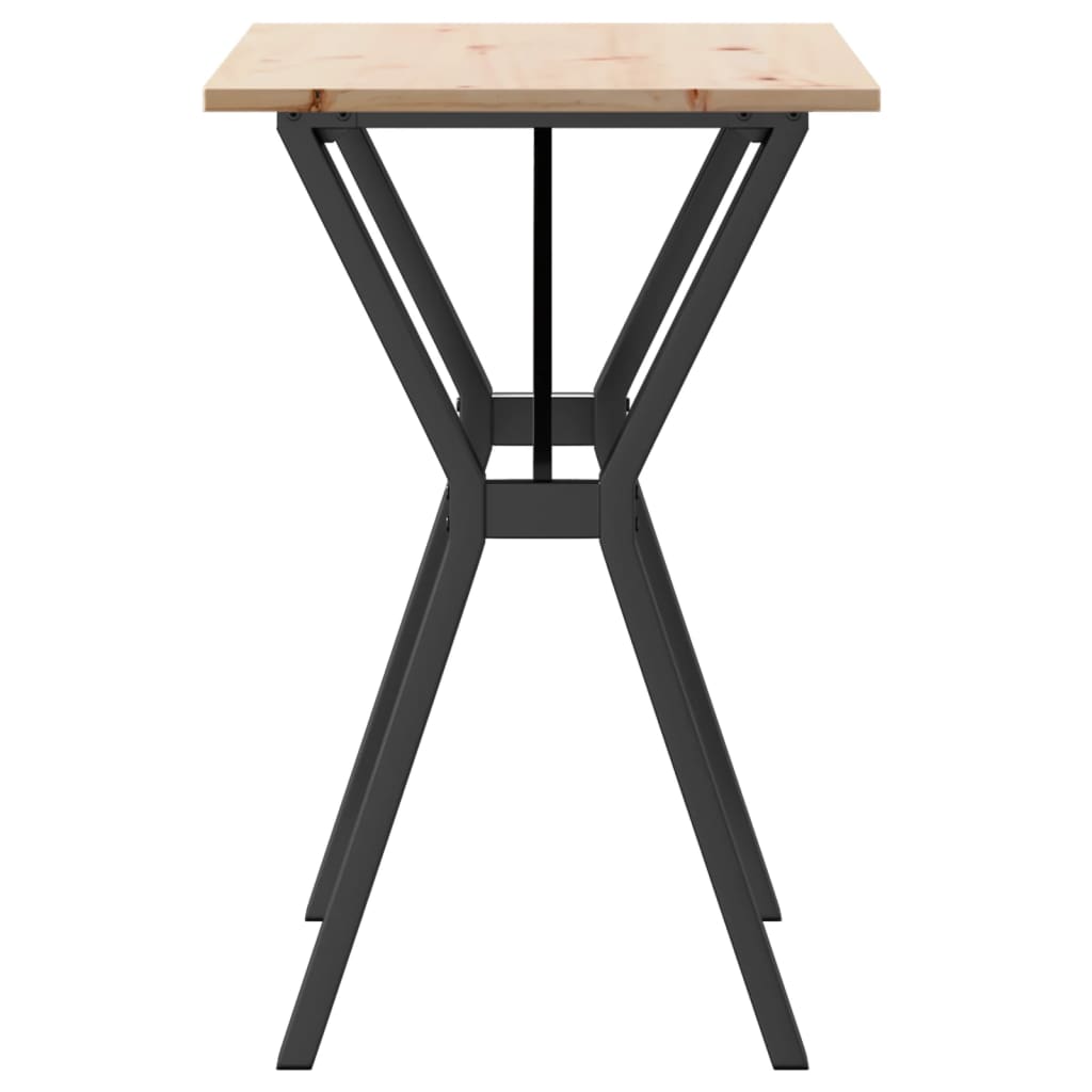 Esstisch Y-Gestell 80x50x75 cm Massivholz Kiefer und Stahl
