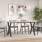 Esstisch Y-Gestell 160x80x75 cm Massivholz Kiefer und Stahl
