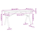 Esstisch Y-Gestell 160x80x75 cm Massivholz Kiefer und Stahl