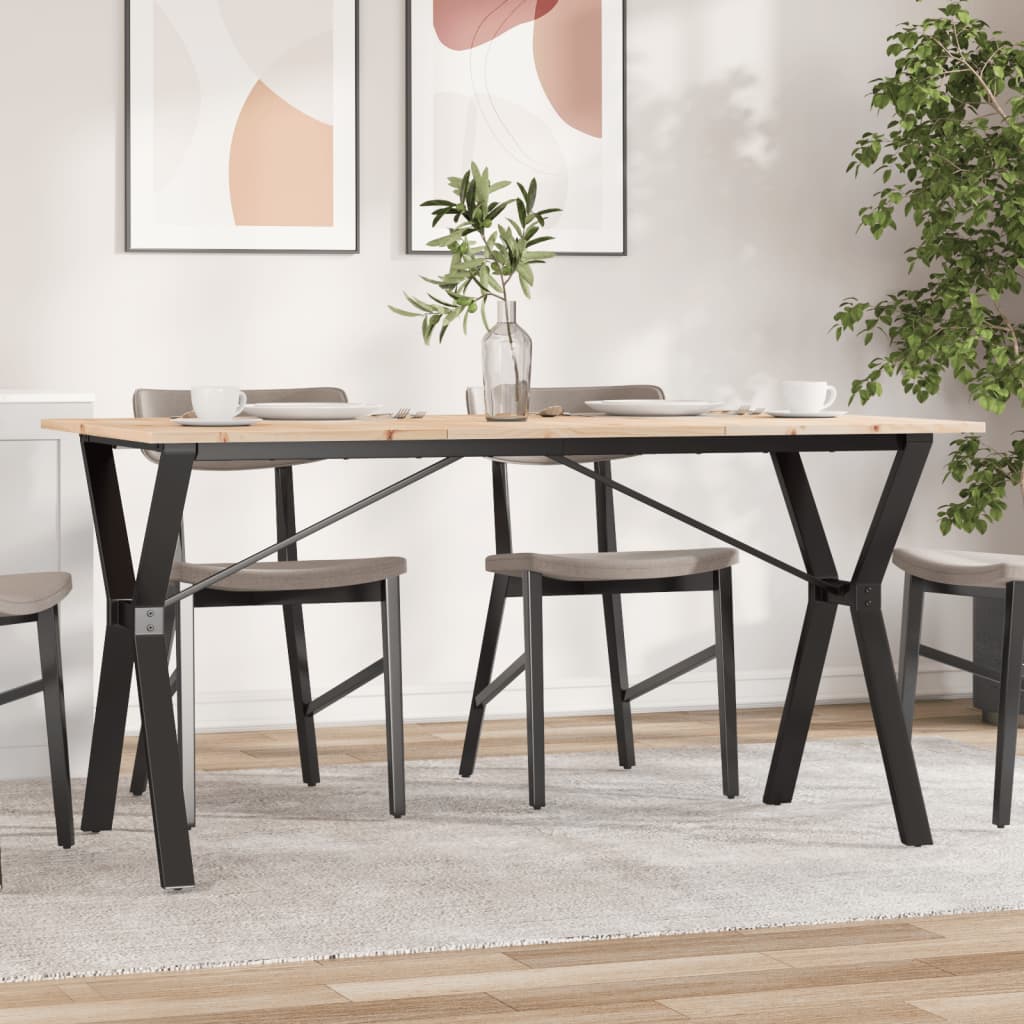 Esstisch Y-Gestell 160x80x75 cm Massivholz Kiefer und Stahl