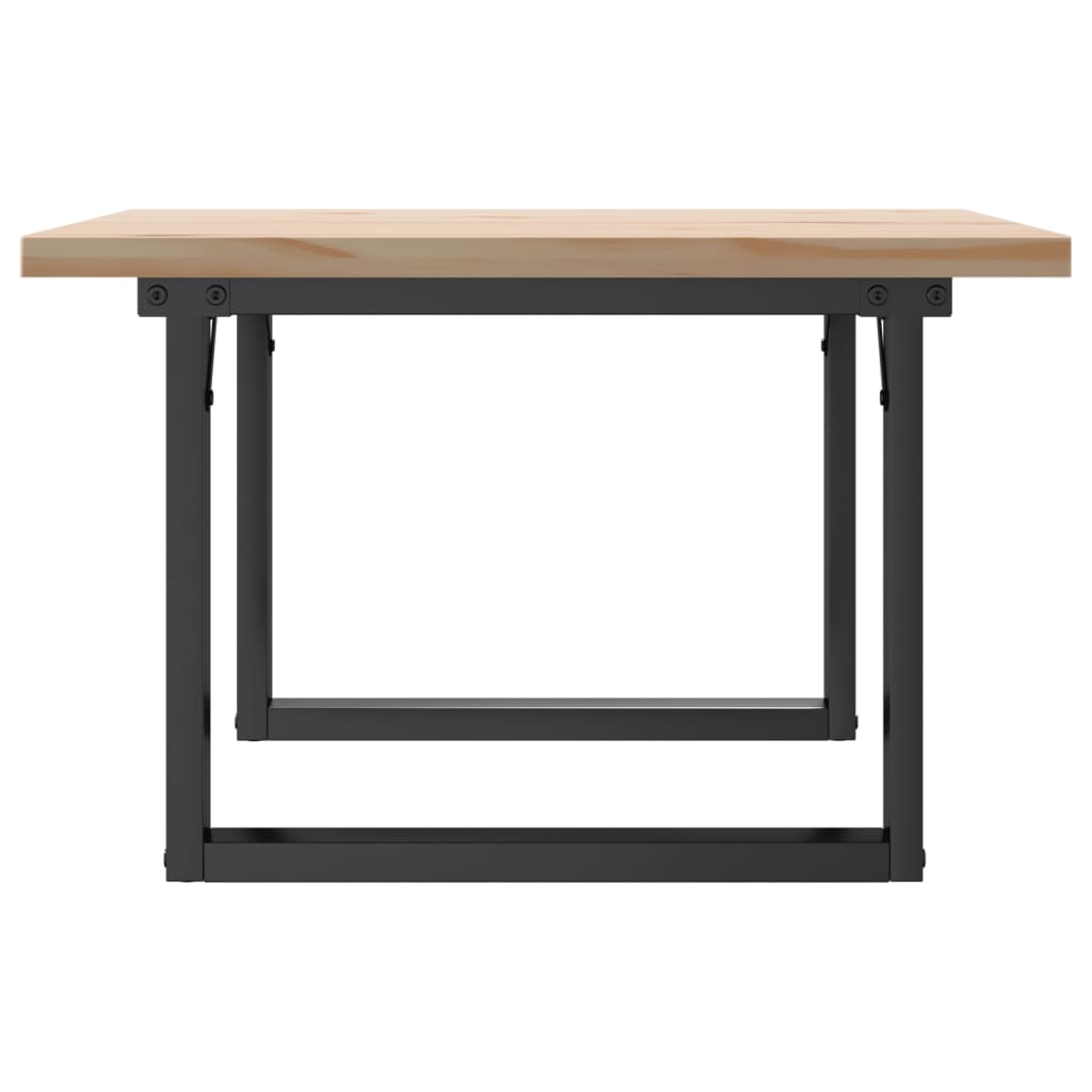 Couchtisch O-Gestell 60x60x40,5cm Massivholz Kiefer & Stahl