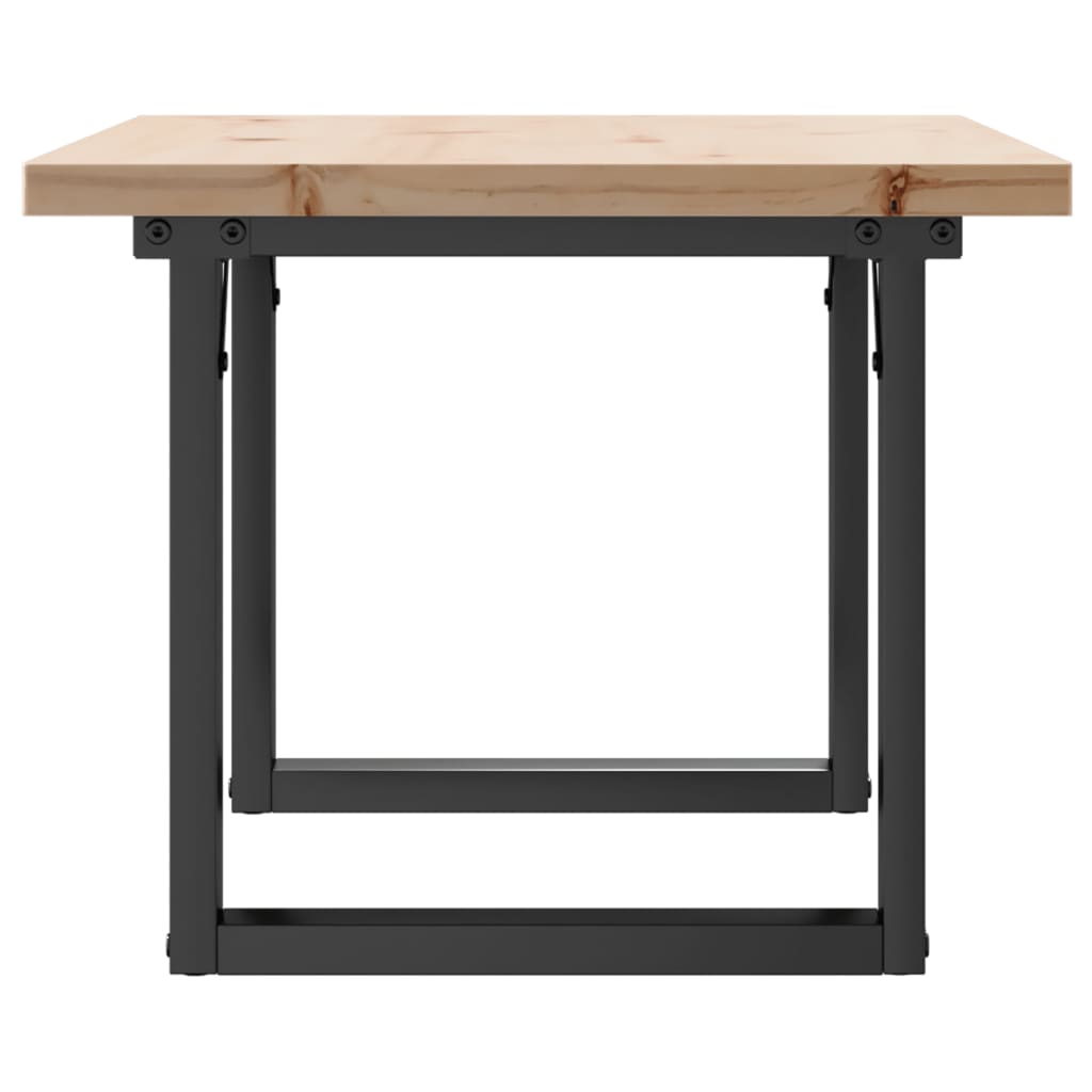 Couchtisch O-Gestell 80x50x40,5cm Massivholz Kiefer & Stahl