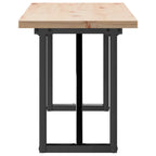 Couchtisch O-Gestell 160x40x45,5 cm Massivholz Kiefer Stahl