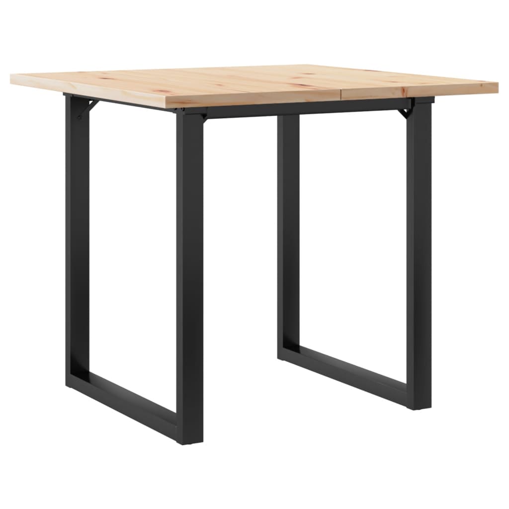 Esstisch O-Gestell 80x80x75,5 cm Massivholz Kiefer & Stahl