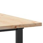 Esstisch O-Gestell 140x80x75,5 cm Massivholz Kiefer & Stahl