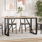 Esstisch O-Gestell 140x80x75,5 cm Massivholz Kiefer & Stahl