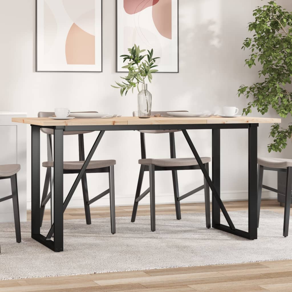 Esstisch O-Gestell 140x80x75,5 cm Massivholz Kiefer & Stahl