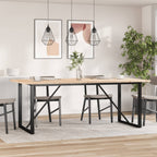 Esstisch O-Gestell 200x100x75,5cm Massivholz Kiefer & Stahl