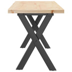 Couchtisch X-Gestell 110x40x45,5 cm Massivholz Kiefer Stahl