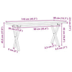 Couchtisch X-Gestell 110x40x45,5 cm Massivholz Kiefer Stahl