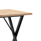 Esstisch X-Gestell 70x70x75,5cm Massivholz Kiefer und Stahl