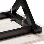 Esstisch X-Gestell 140x80x75,5 cm Massivholz Kiefer & Stahl