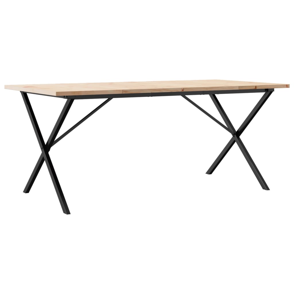 Esstisch X-Gestell 180x90x75,5 cm Massivholz Kiefer & Stahl