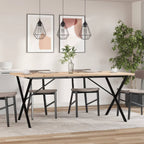 Esstisch X-Gestell 180x90x75,5 cm Massivholz Kiefer & Stahl