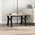 Couchtisch Y-Gestell 80x50x40,5cm Massivholz Kiefer & Stahl