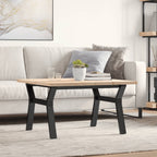 Couchtisch Y-Gestell 80x80x45,5cm Massivholz Kiefer & Stahl