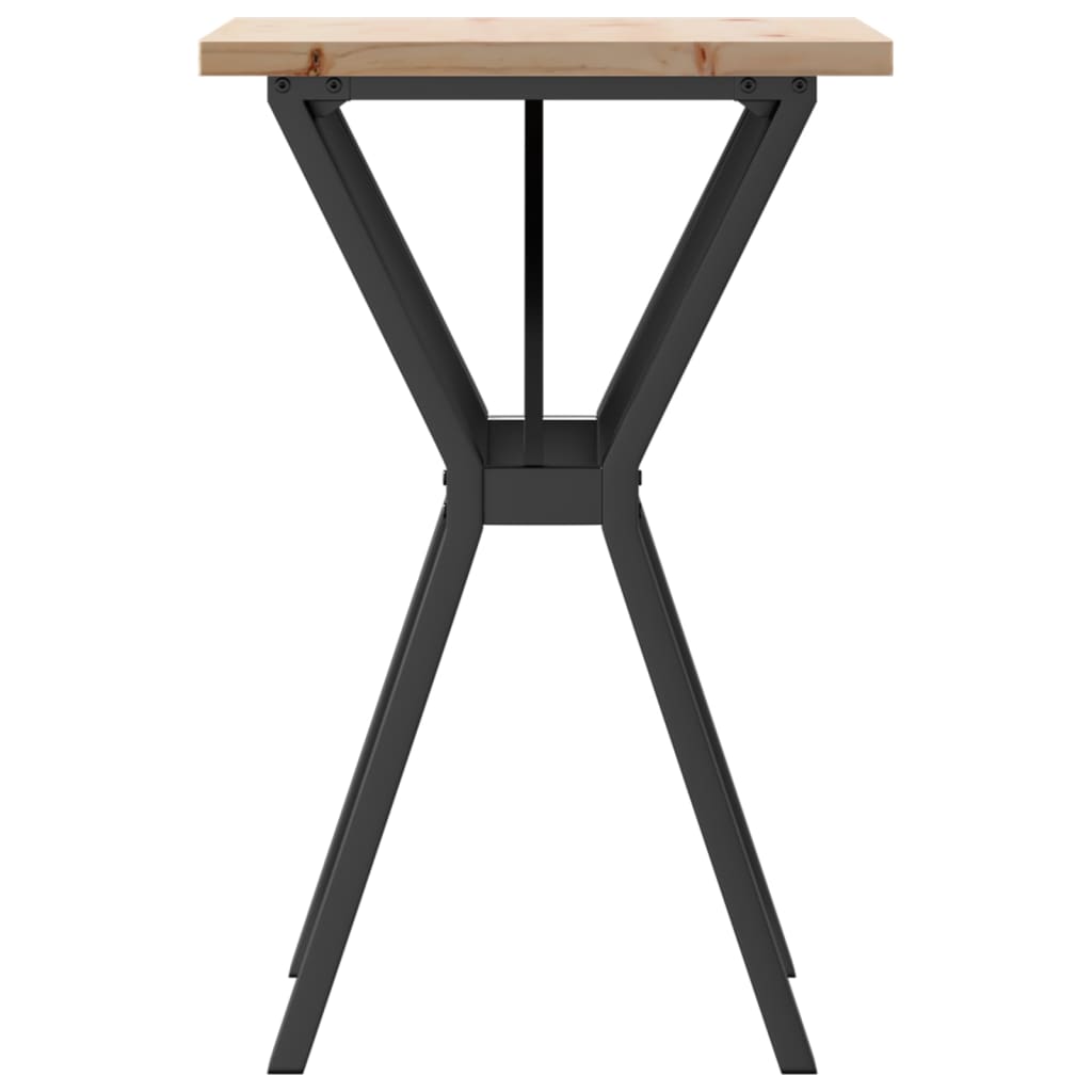 Esstisch Y-Gestell 50x50x75,5 cm Massivholz Kiefer & Stahl