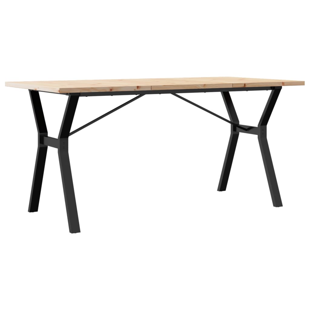 Esstisch Y-Gestell 160x80x75,5 cm Massivholz Kiefer & Stahl