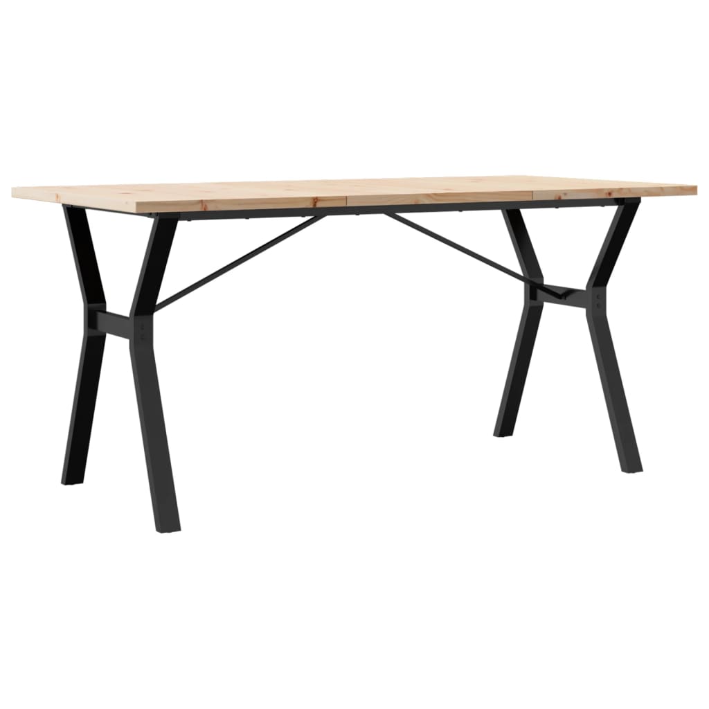 Esstisch Y-Gestell 160x80x75,5 cm Massivholz Kiefer & Stahl
