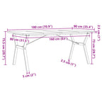 Esstisch Y-Gestell 180x90x75,5 cm Massivholz Kiefer & Stahl