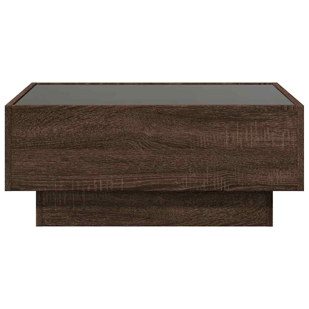 LED-Couchtisch Braun Eichen-Optik 70x50x30 cm Holzwerkstoff