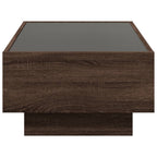 LED-Couchtisch Braun Eichen-Optik 90x50x30 cm Holzwerkstoff