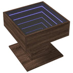 LED-Couchtisch Braun Eichen-Optik 50x50x45 cm Holzwerkstoff