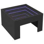 Couchtisch mit Infinity-LED Schwarz 50x50x30 cm