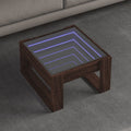Couchtisch mit Infinity-LED Braun Eichen-Optik 50x53x30 cm