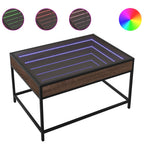Couchtisch mit Infinity-LED Braun Eichen-Optik 70x50x41 cm
