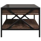 Couchtisch mit Infinity-LED Braun Eichen-Optik 50x50x38 cm