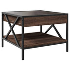 Couchtisch mit Infinity-LED Braun Eichen-Optik 50x50x38 cm