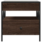 Couchtisch mit Infinity-LED Braun Eichen-Optik 50x50x51 cm