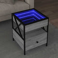 Couchtisch mit Infinity-LED Grau Sonoma 40x40x51 cm