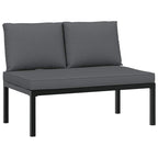 4-tlg. Garten-Sofagarnitur mit Kissen Schwarz Aluminium