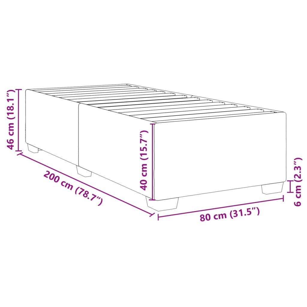Bettgestell ohne Matratze Taupe 80x200 cm Stoff