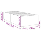 Bettgestell ohne Matratze Creme 90x200 cm Stoff