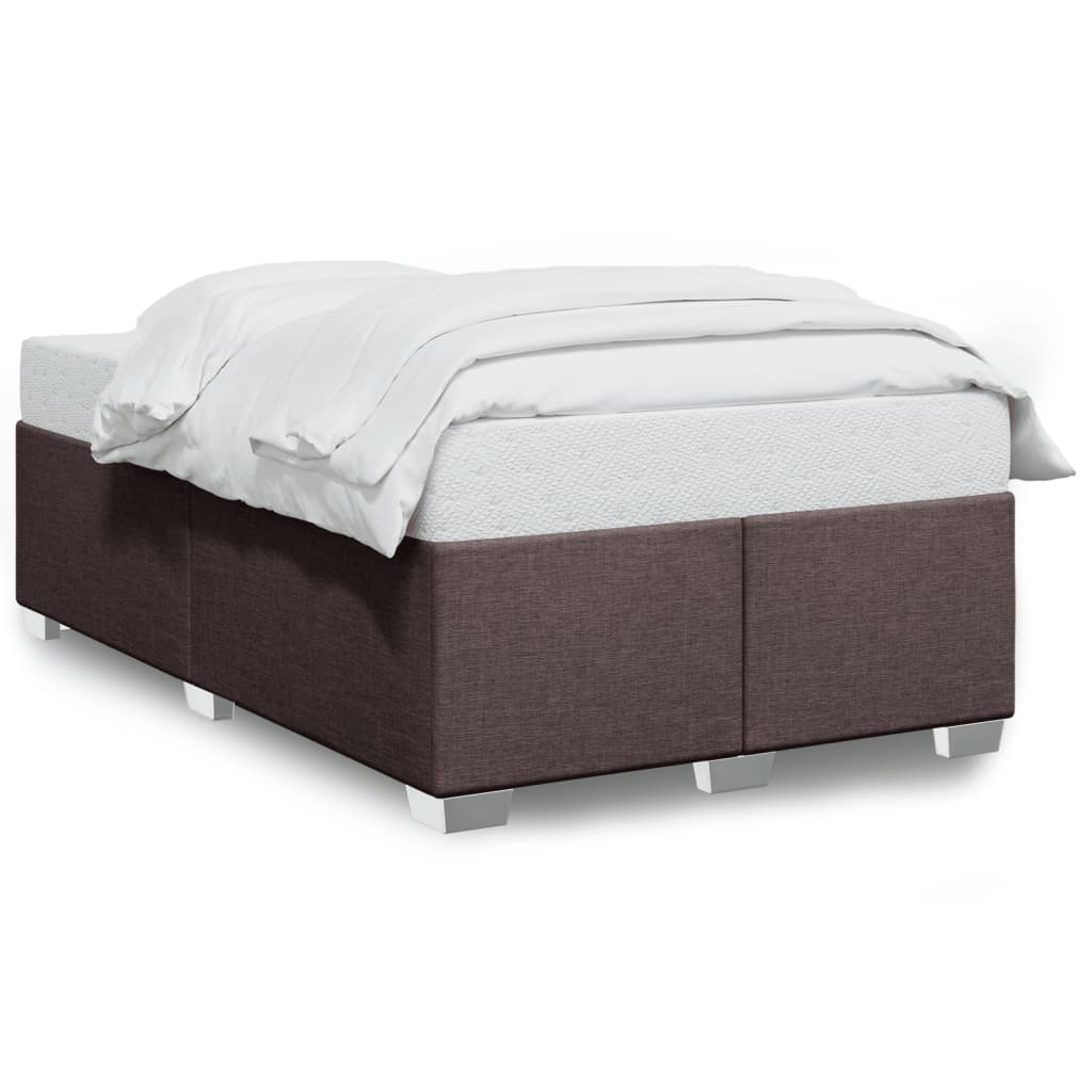 Bettgestell ohne Matratze Dunkelbraun 120x190 cm Stoff