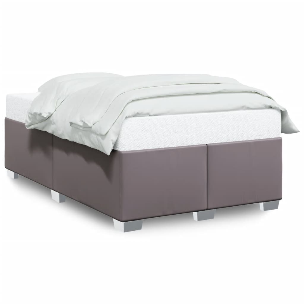 Bettgestell ohne Matratze Grau 120x190 cm Kunstleder