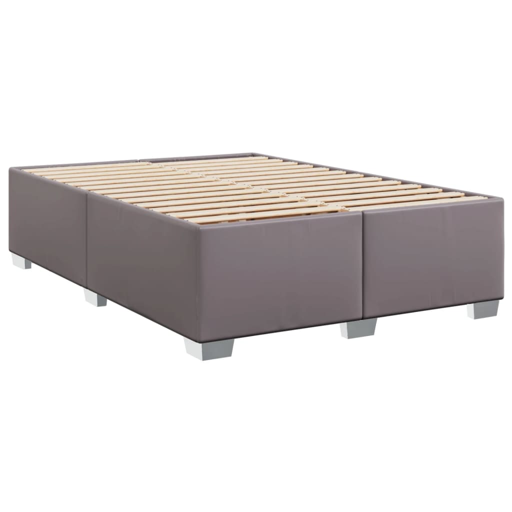 Bettgestell Grau 140x190 cm Kunstleder