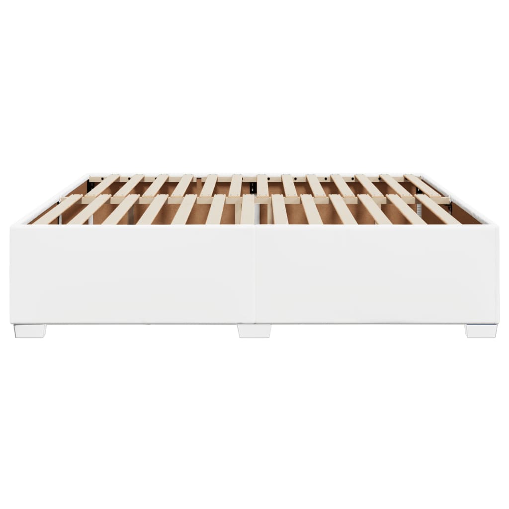 Bettgestell Weiß 200x200 cm Kunstleder