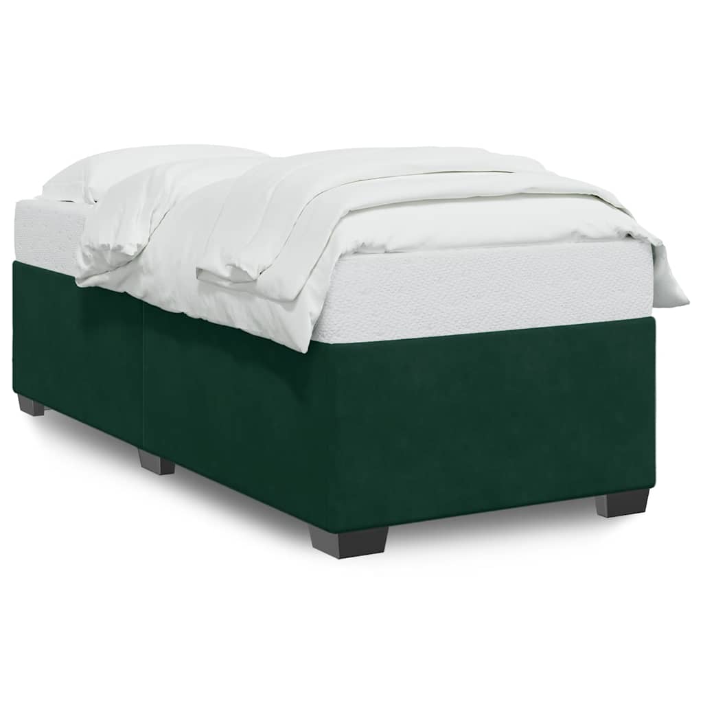 Bettgestell ohne Matratze Dunkelgrün 100x200 cm Samt