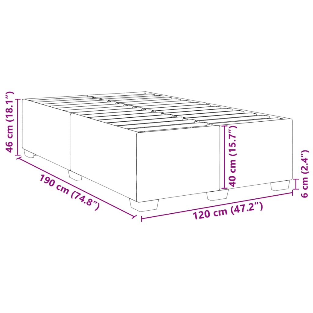 Bettgestell ohne Matratze Schwarz 120x190 cm Samt