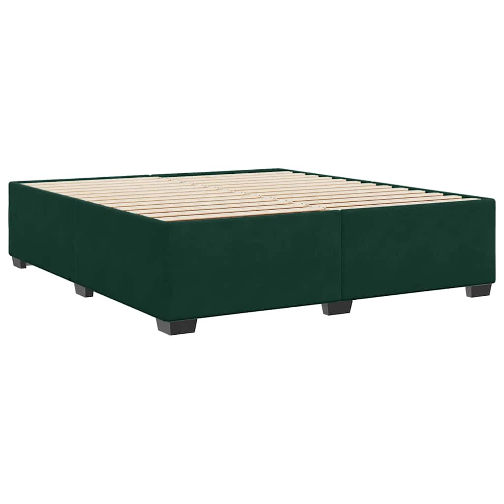 Bettgestell ohne Matratze Dunkelgrün 200x200 cm Samt