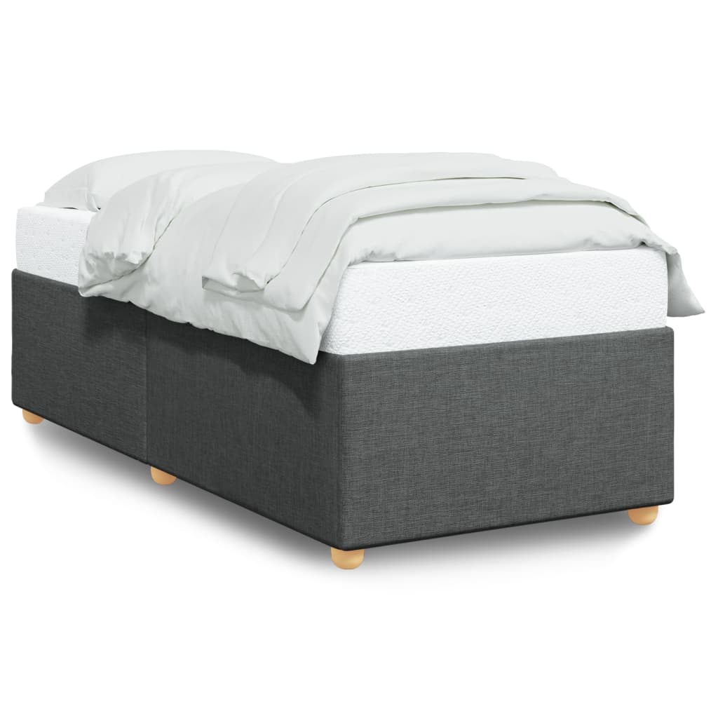 Bettgestell ohne Matratze Dunkelgrau 90x190 cm Stoff