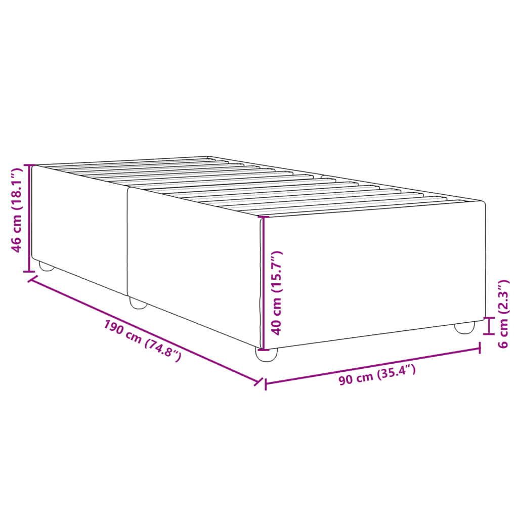 Bettgestell ohne Matratze Taupe 90x190 cm Stoff