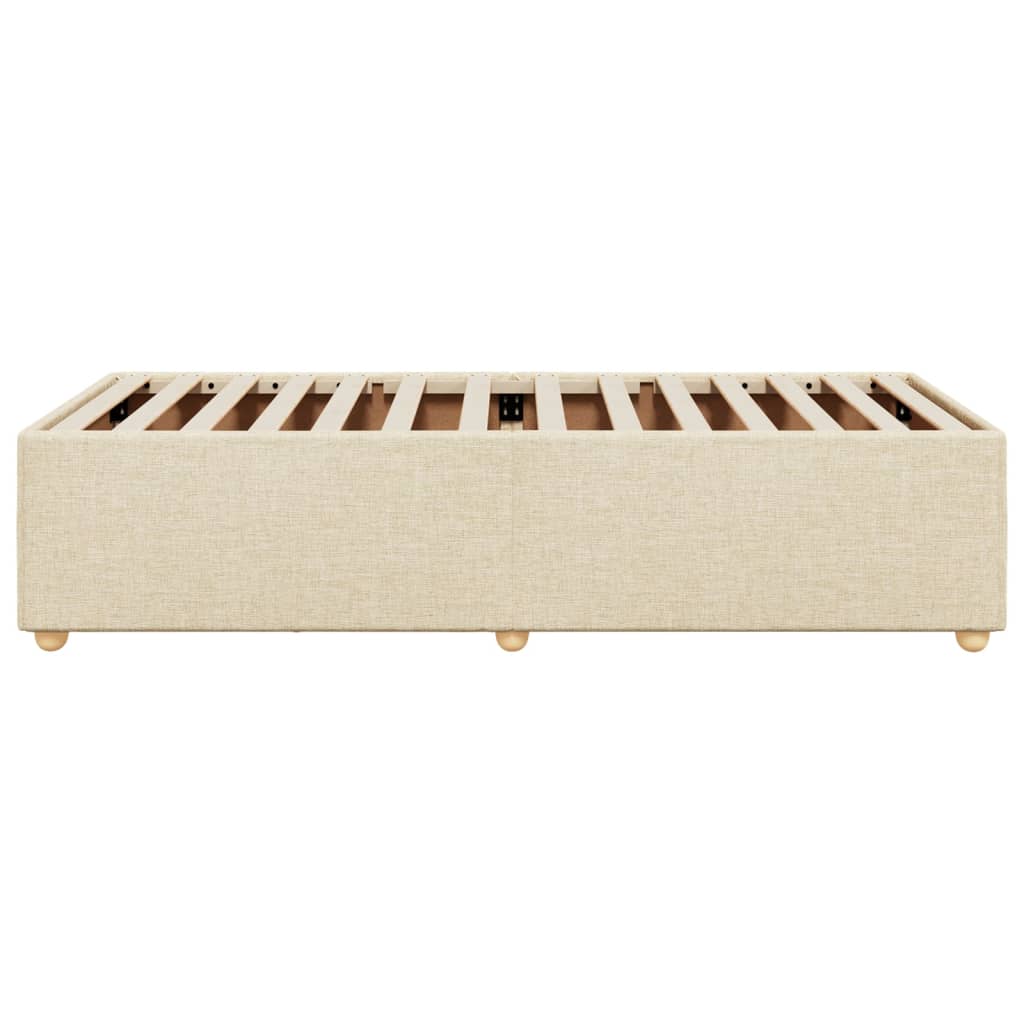 Bettgestell ohne Matratze Creme 90x200 cm Stoff